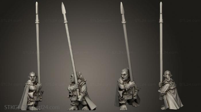 Figurines of girls (HALFLINGS SOUTHERN CONQUERORS STARTER Rookie Pikeman, STKGL_3451) 3D models for cnc