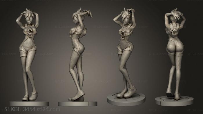 Figurines of girls (happy anniversary overwatch tracer bod, STKGL_3454) 3D models for cnc