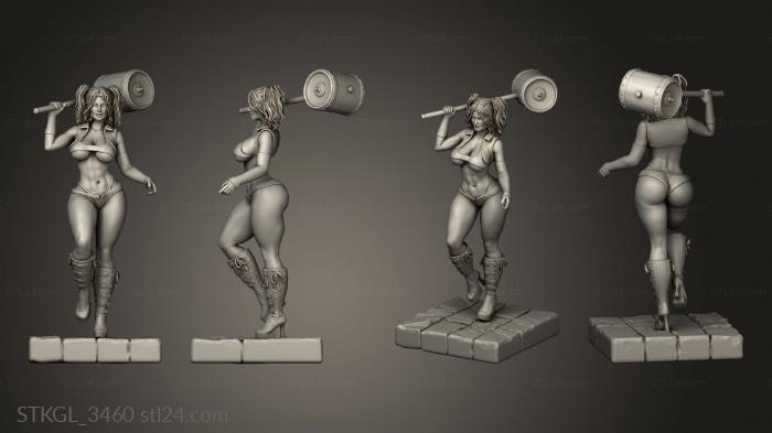 Figurines of girls (harley quinn, STKGL_3460) 3D models for cnc