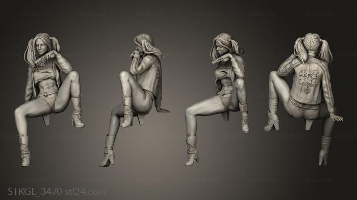 Figurines of girls (Harley Quinn NSFW, STKGL_3470) 3D models for cnc