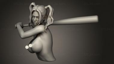 Figurines of girls (harley with bat, STKGL_3474) 3D models for cnc