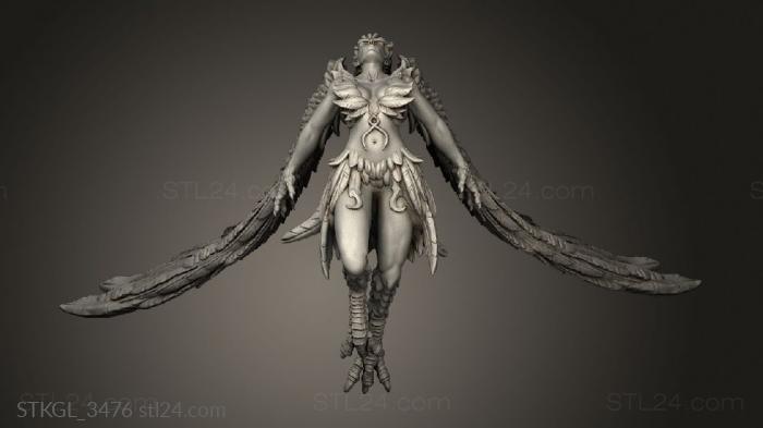 Figurines of girls (Harpies Harpy, STKGL_3476) 3D models for cnc