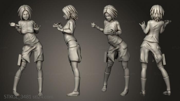 Figurines of girls (haruno sakura hentai Harano Vestida, STKGL_3481) 3D models for cnc