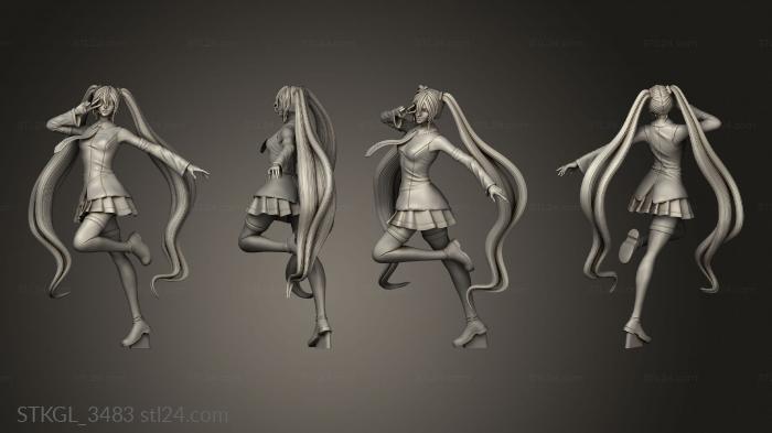 Figurines of girls (Hatsune Miku, STKGL_3483) 3D models for cnc