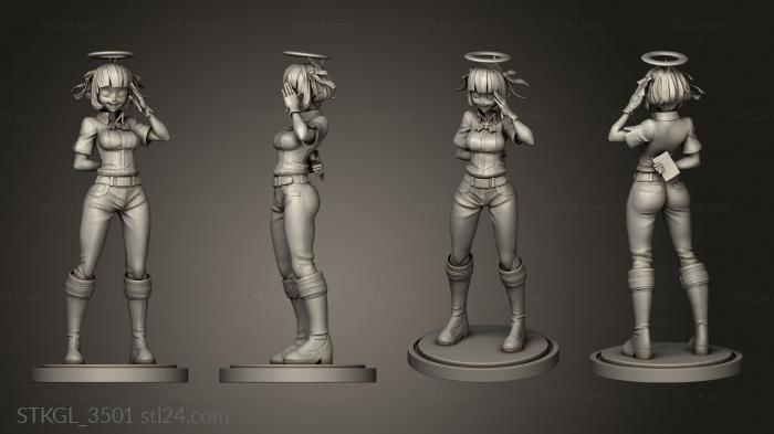 Figurines of girls (Helltaker Azazel Backhair, STKGL_3501) 3D models for cnc