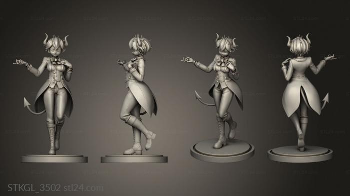 Figurines of girls (Hellmaker Beelzebub Rubim back hair, STKGL_3502) 3D models for cnc