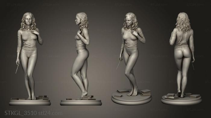 Figurines of girls (Hermione bare feet mm, STKGL_3510) 3D models for cnc