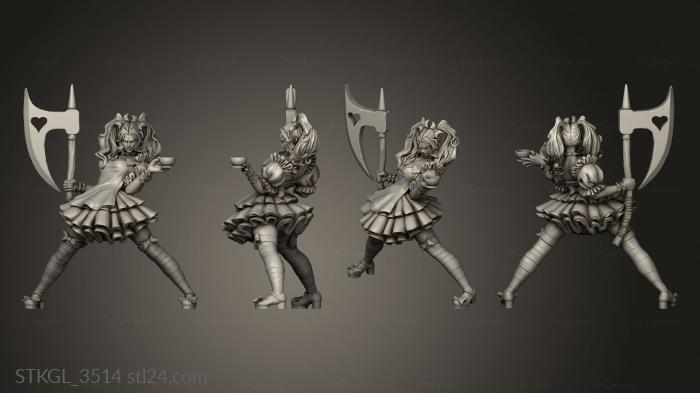 Figurines of girls (Heroes fairy tales Alice in Wonderland With Cup, STKGL_3514) 3D models for cnc