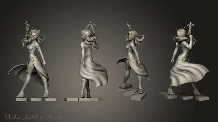 Figurines of girls (Huntress Francis Quez Hydra, STKGL_3540) 3D models for cnc