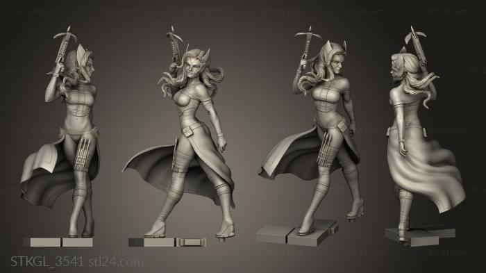 Figurines of girls (Huntress, STKGL_3541) 3D models for cnc