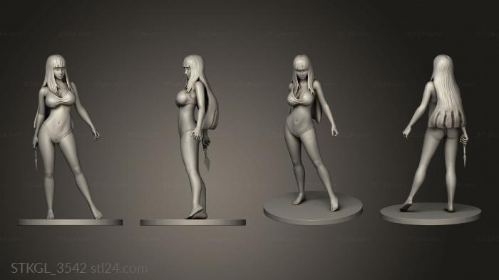 Figurines of girls (Hyuga Hinata Hentai bikini, STKGL_3542) 3D models for cnc