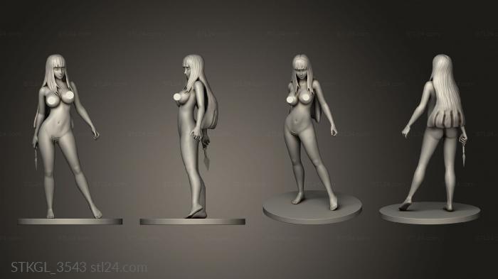 Figurines of girls (Hyuga Hinata Hentai nude, STKGL_3543) 3D models for cnc