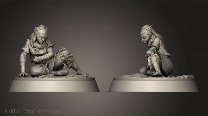 Figurines of girls (Injured Villagers Villager, STKGL_3551) 3D models for cnc