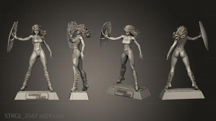 Figurines of girls (Invisible Woman IW, STKGL_3567) 3D models for cnc