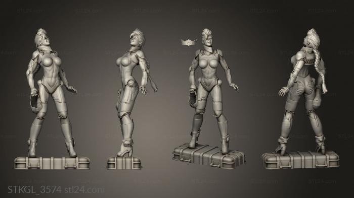 Figurines of girls (ironman woman with helmet, STKGL_3574) 3D models for cnc