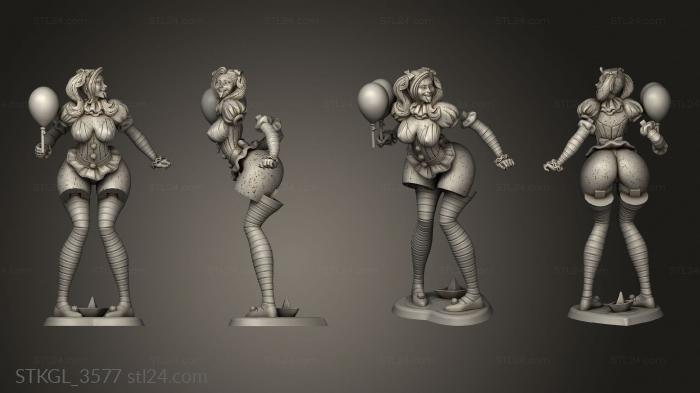 Figurines of girls (IT Girl Pennywise ING, STKGL_3577) 3D models for cnc