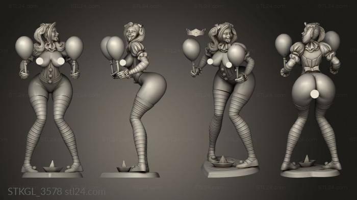 Figurines of girls (IT Girl Pennywise with balloon, STKGL_3578) 3D models for cnc