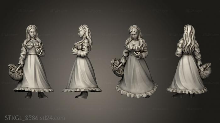 Figurines of girls (jan Peasants and Trades Fiora girl, STKGL_3586) 3D models for cnc