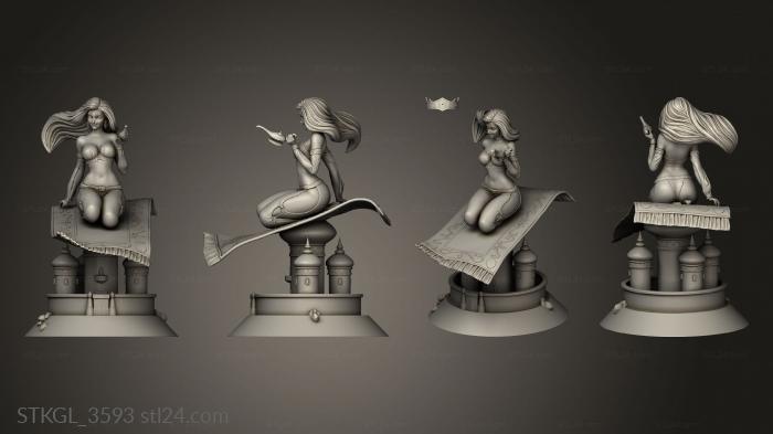 Figurines of girls (Jasmine on Air, STKGL_3593) 3D models for cnc