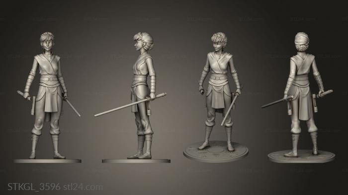 Figurines of girls (Jedi Anna, STKGL_3596) 3D models for cnc