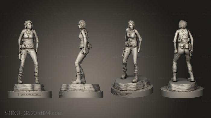 Figurines of girls (jill valentine resident evil criativos remake, STKGL_3620) 3D models for cnc