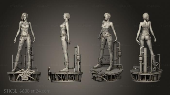 Figurines of girls (JUDY Alvarez Statue Cyberpunk Game Character Girl BIG, STKGL_3638) 3D models for cnc