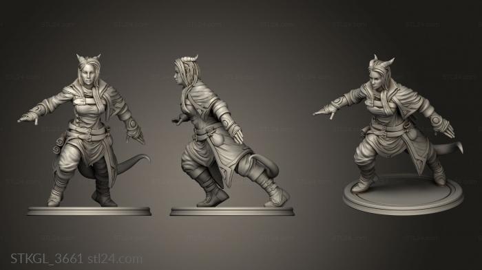 Figurines of girls (Karthis Tiefling Spellcaster Spell Effect, STKGL_3661) 3D models for cnc