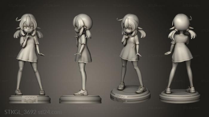 Figurines of girls (Klee Genshin Impact nlsinh in shirt, STKGL_3692) 3D models for cnc