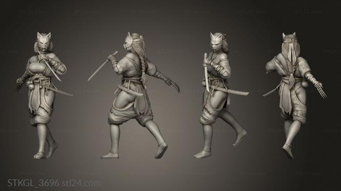 Figurines of girls (Kraken Vault Shinobi walk, STKGL_3696) 3D models for cnc