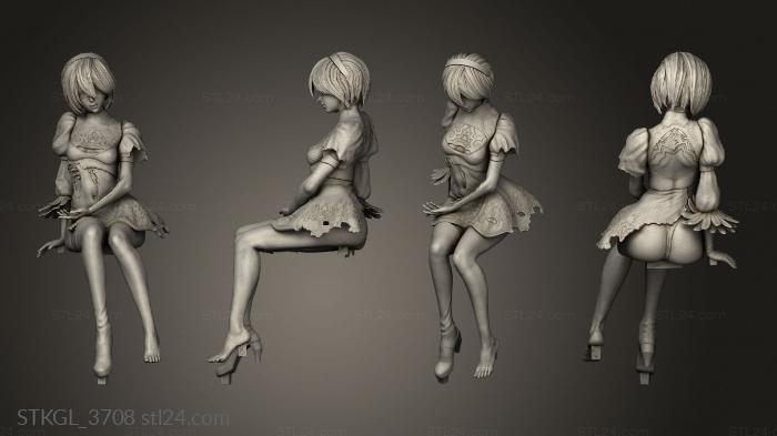 Figurines of girls (L, STKGL_3708) 3D models for cnc