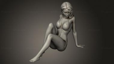 Figurines of girls (Lady at the Beach MOK, STKGL_3713) 3D models for cnc