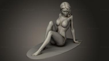 Figurines of girls (Lady at the Beach ok MOK With Base, STKGL_3714) 3D models for cnc