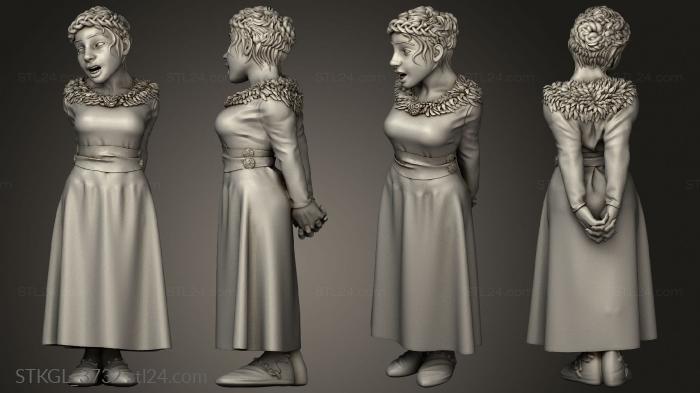 Figurines of girls (Lady Villagers peasant, STKGL_3732) 3D models for cnc