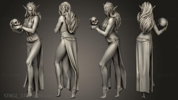 Figurines of girls (Laedria necromancer Necromant key, STKGL_3738) 3D models for cnc