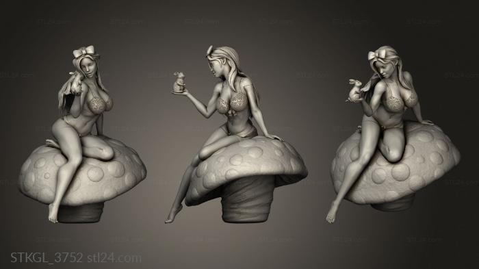 Figurines of girls (lice with Rabbit NSFW Sex lingerie braco direiro, STKGL_3752) 3D models for cnc