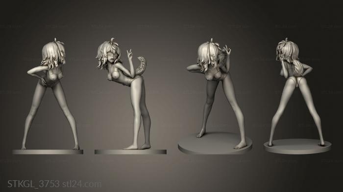 Figurines of girls (Liliruca NSFW And Swim Suit back Hair, STKGL_3753) 3D models for cnc