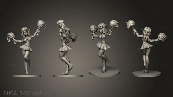 Figurines of girls (Cheerleaders Loec Auburn, STKGL_3760) 3D models for cnc