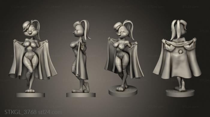 Figurines of girls (Lola Bunny Clothed and Ever clothedver simples, STKGL_3768) 3D models for cnc