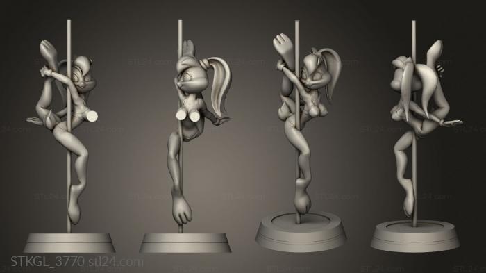 Figurines of girls (Lola Bunny Pole Dancing, STKGL_3770) 3D models for cnc