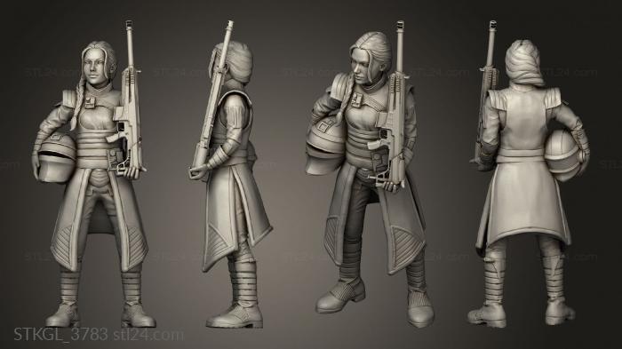 Figurines of girls (loyal female sniper fennec kneeling, STKGL_3783) 3D models for cnc