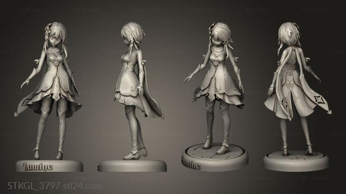 Figurines of girls (lumine Flat, STKGL_3797) 3D models for cnc