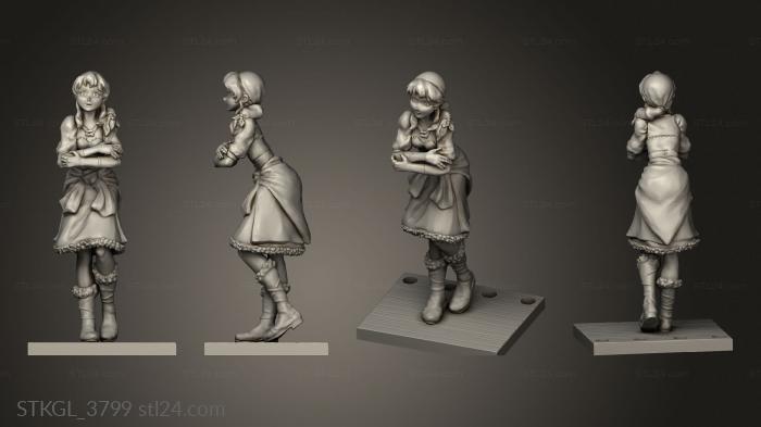 Figurines of girls (luna IN LUNAR SILVER STAR STORY Floor With Name, STKGL_3799) 3D models for cnc