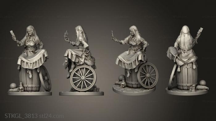 Figurines of girls (Madame Astra sits on barrel, STKGL_3813) 3D models for cnc