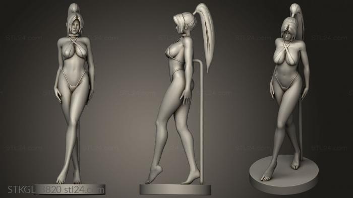 Figurines of girls (Mai im bikini Back hair, STKGL_3820) 3D models for cnc