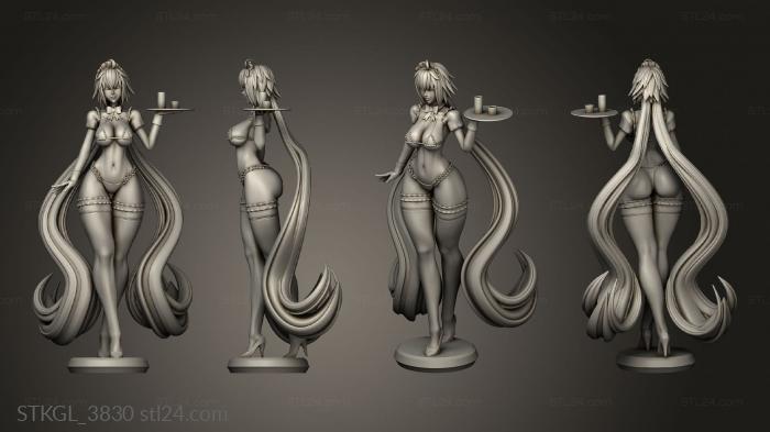 Figurines of girls (Maiden Jeanne, STKGL_3830) 3D models for cnc