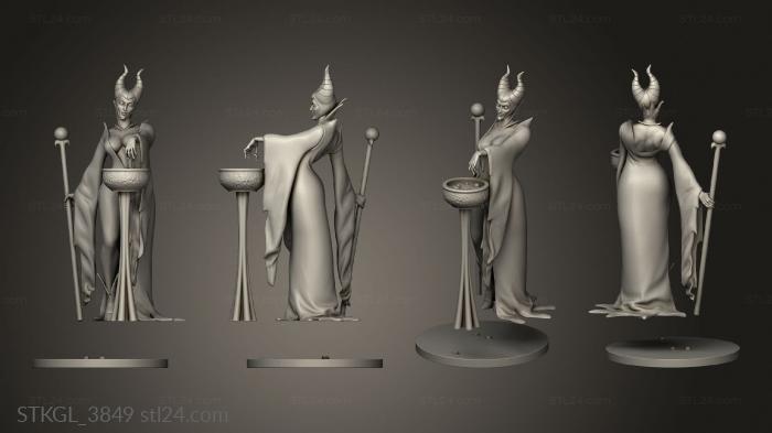 Figurines of girls (Maleficent, STKGL_3849) 3D models for cnc