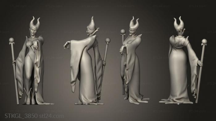 Figurines of girls (Maleficent, STKGL_3850) 3D models for cnc