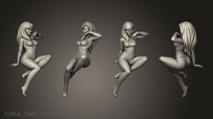 Figurines of girls (Mary Jane and Gwen Stacy Spidersuit, STKGL_3885) 3D models for cnc