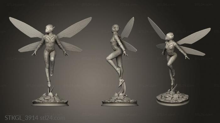 Figurines of girls (Megha Evangeline Lilly The Wasp Suitedver, STKGL_3914) 3D models for cnc