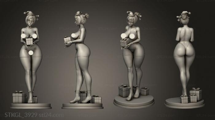 Figurines of girls (Mei Overwatch XX Xmas Momoji, STKGL_3929) 3D models for cnc